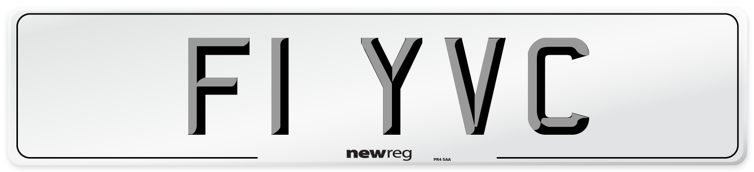 F1 YVC Number Plate from New Reg